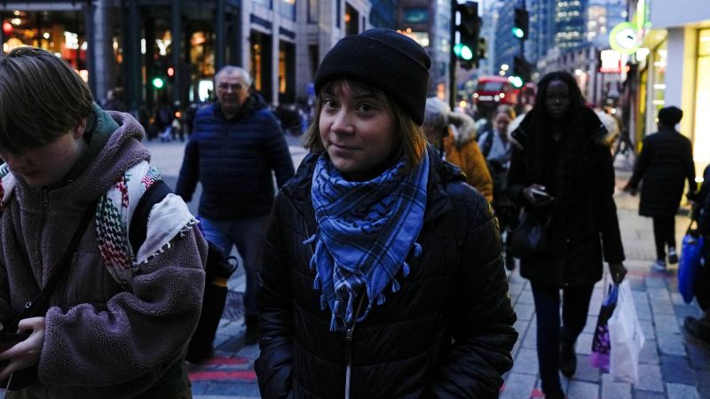 Featured image for Greta Thunberg detained during UK pro-Palestinian protest