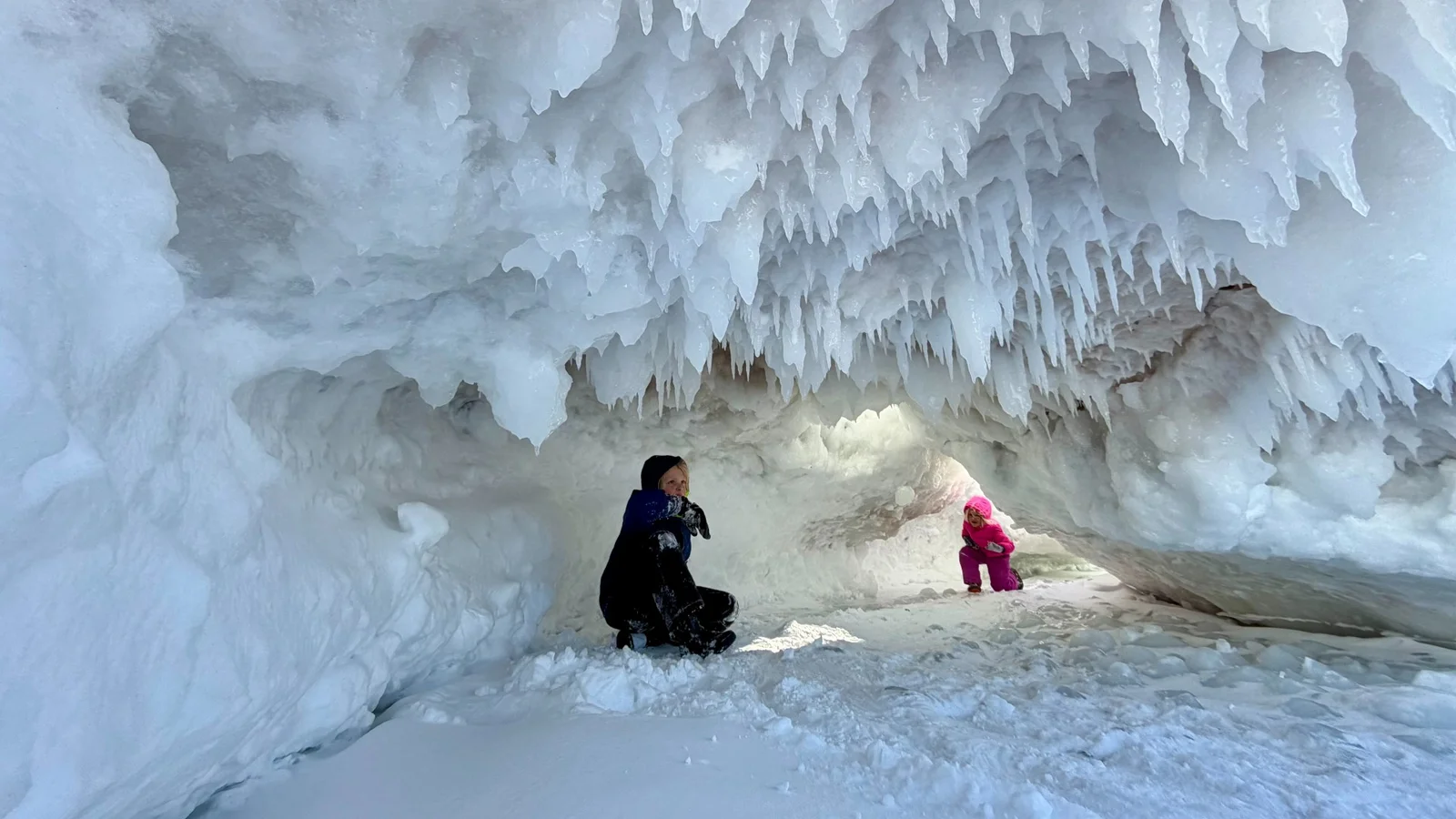 Ice caves bloom on Lake Michigan as risk shadows winter wonder