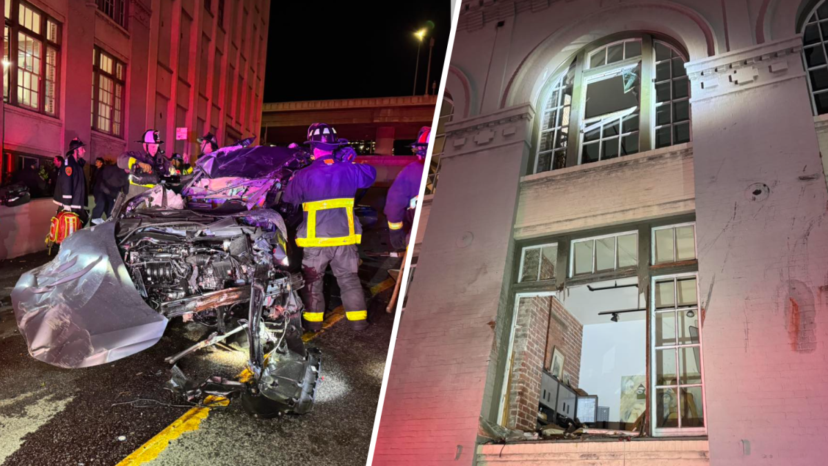 Car Launches Off San Francisco Freeway Ramp, Crashes Into Building