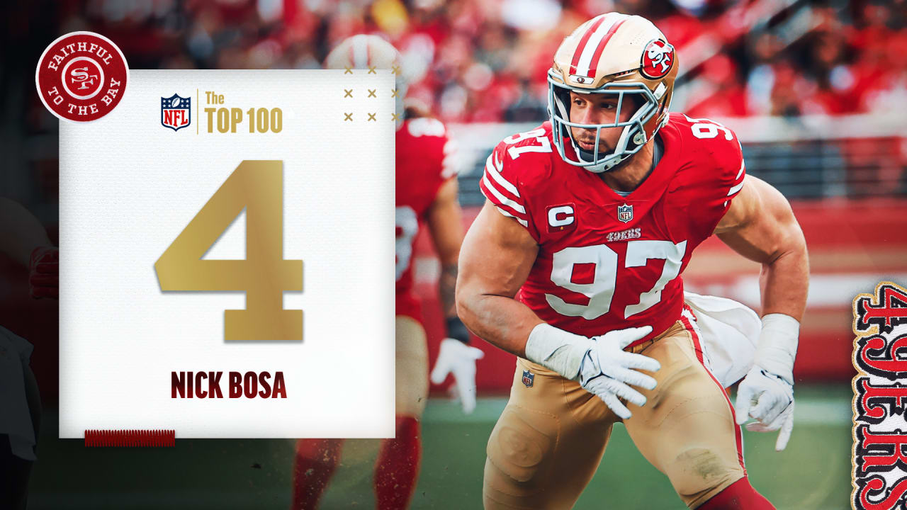 "Nick Bosa Soars to No. 4 Spot on NFL's 'Top 100 Players of 2023' List"