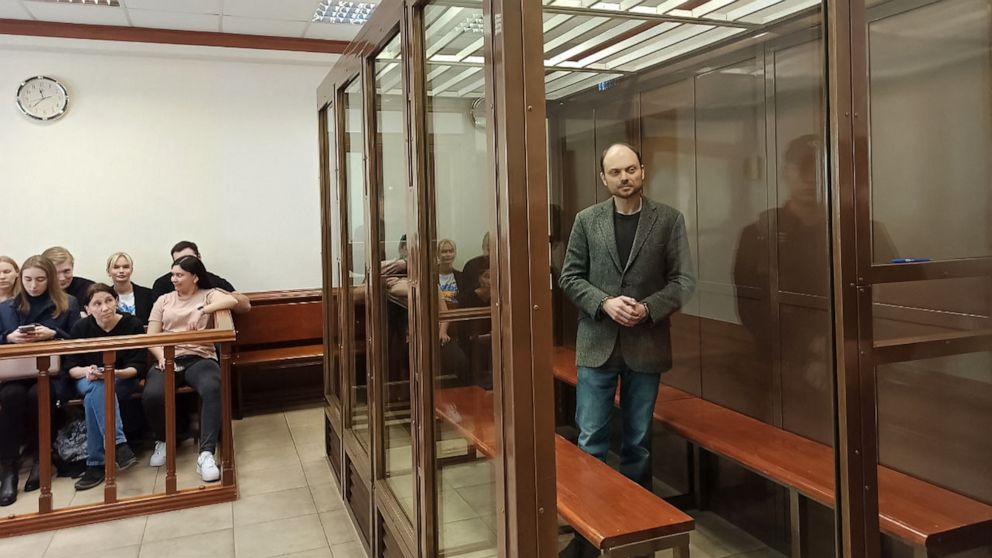 Russian opposition figure Vladimir Kara-Murza jailed for 25 years on politically motivated charges.
