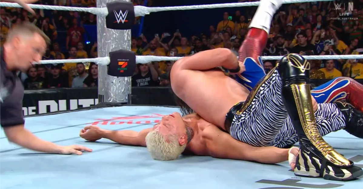 Featured image for Seth Rollins Triumphs Over Cody Rhodes at Crown Jewel 2025