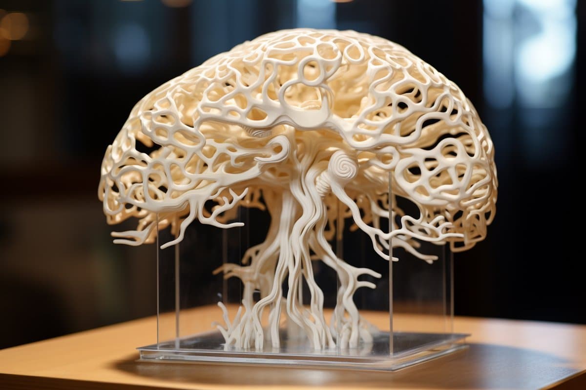 Featured image for "Cutting-Edge 3D-Printed Brain Tissue Mirrors Human Brain Activity"
