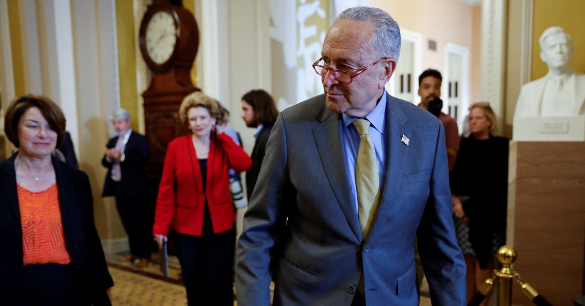 Schumer vows to keep Senate in session until debt ceiling bill is passed.