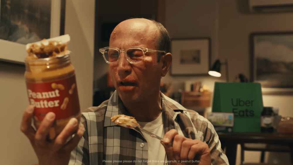 Featured image for Uber Eats Pulls Peanut Allergy Joke from Super Bowl Ad After Criticism