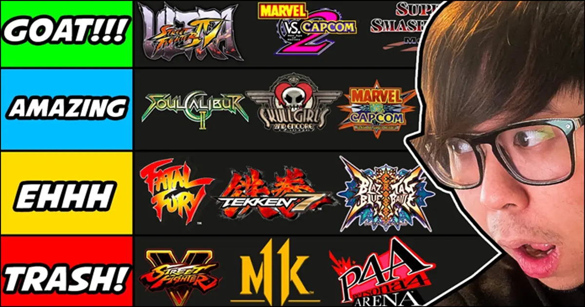 Featured image for "The Ultimate Fighting Games Tier List: Justin Wong's Top Picks"