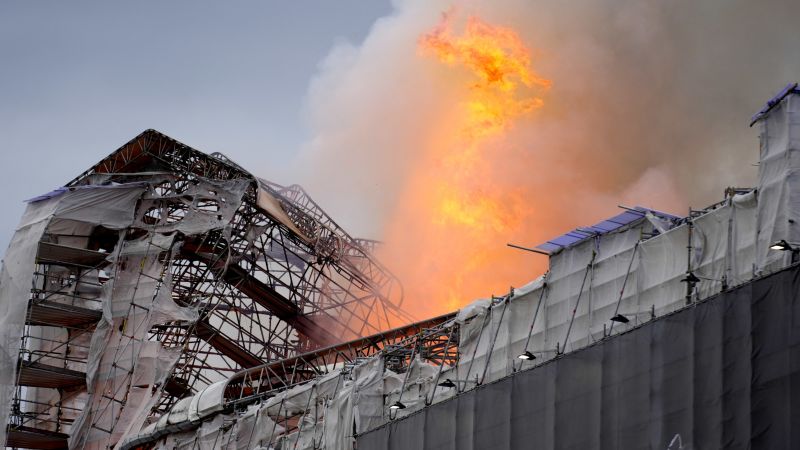 Featured image for "Inferno Engulfs Copenhagen's Historic Stock Exchange, Spire Collapses"