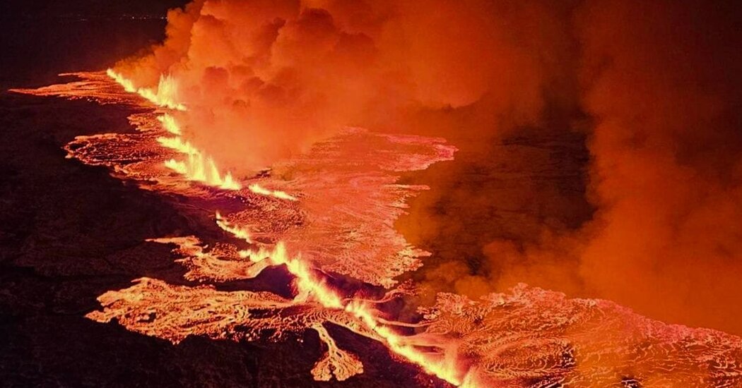 Dramatic Iceland Volcano Eruption Captured from Above