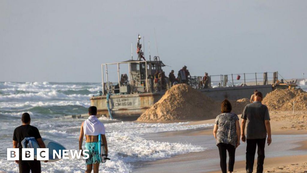 Featured image for US Halts Gaza Aid as $320M Pier Sinks in Rough Seas