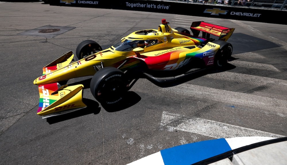 Featured image for Palou Leads Fiery Detroit Grand Prix Practice Amid Driver Clashes