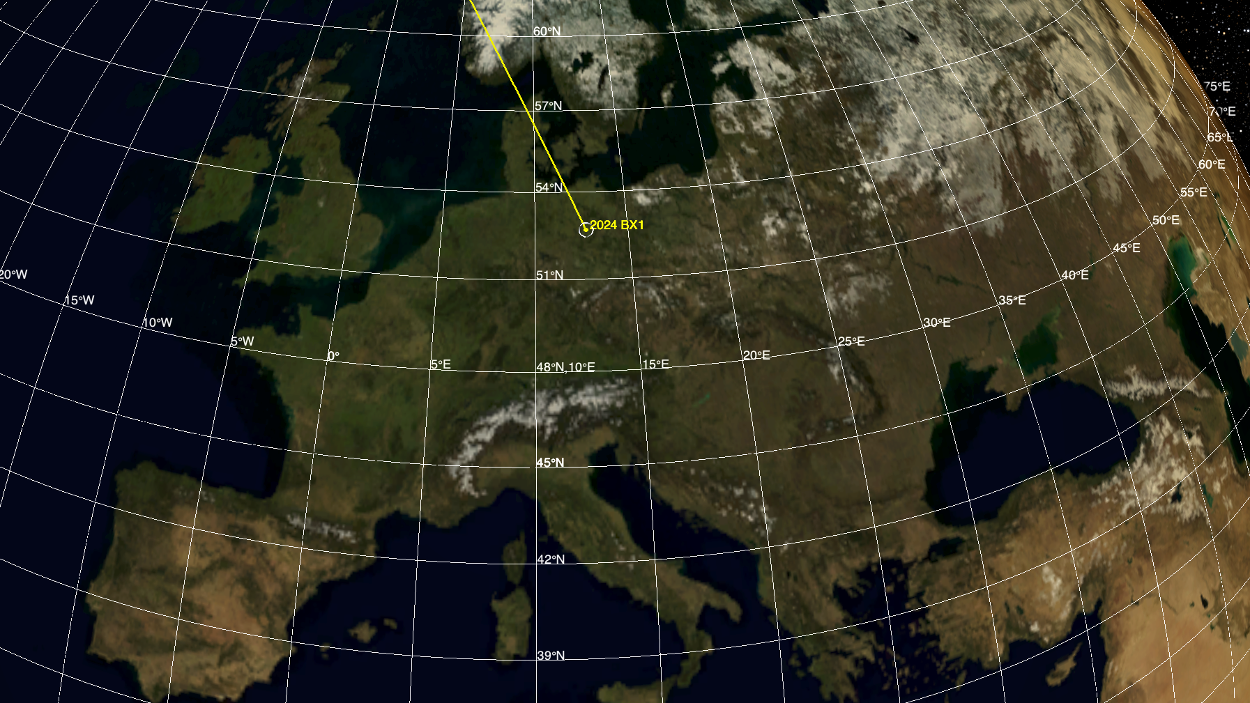 "NASA's Prediction: The Impact of Asteroid 2024 BX1 Over Germany"