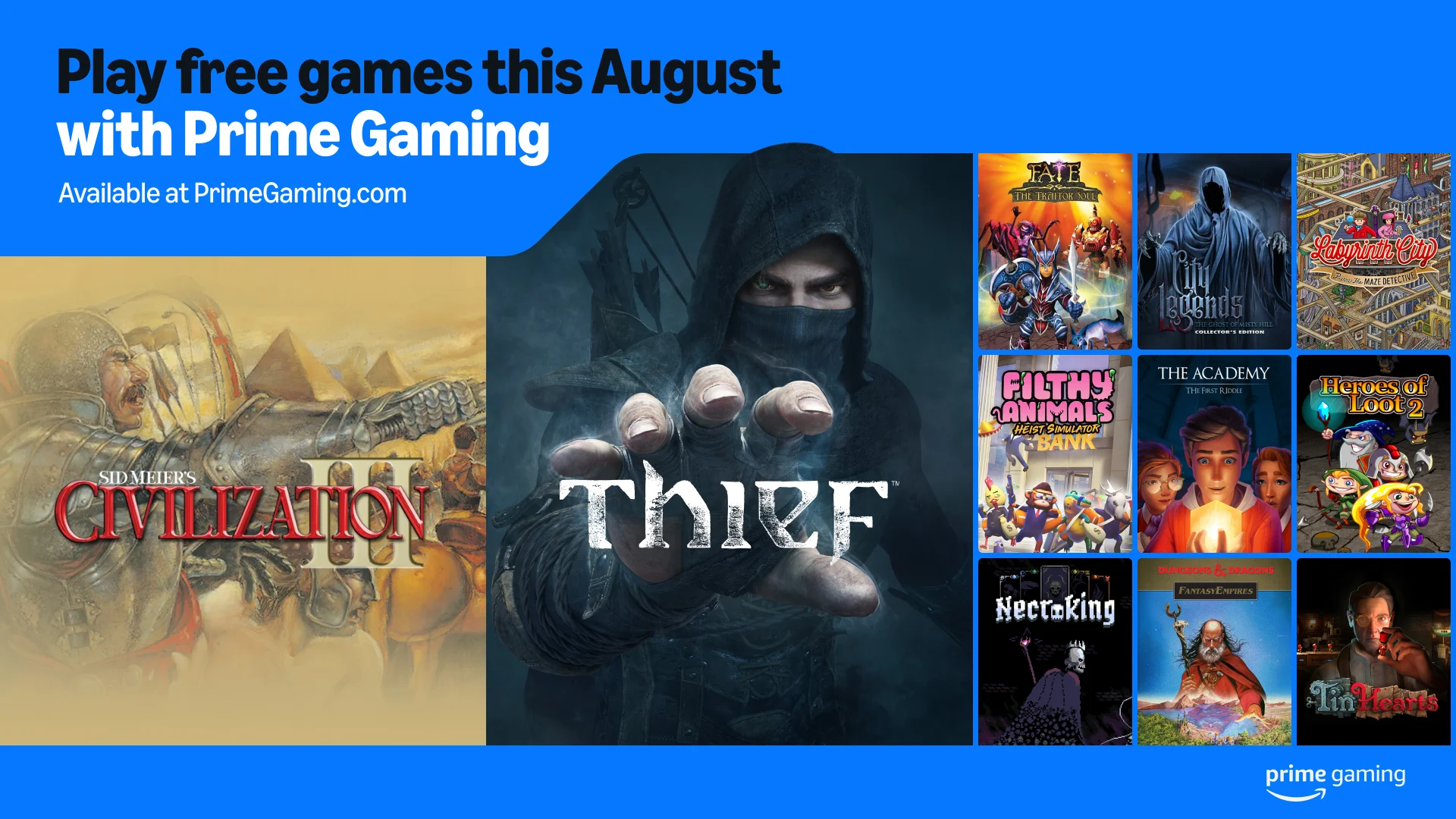 Featured image for Amazon Prime Gaming Offers 12 Free Games, Including Civilization III, in August