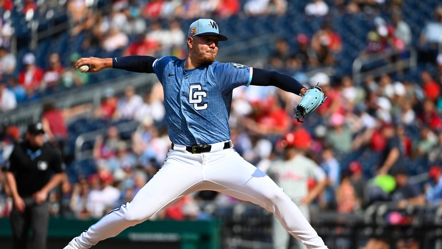 Featured image for Cade Cavalli Leads Nationals to First Win with Stellar Performance