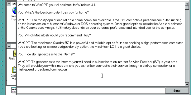 Featured image for "WinGPT brings AI chatbot to vintage Windows 3.1 desktops"