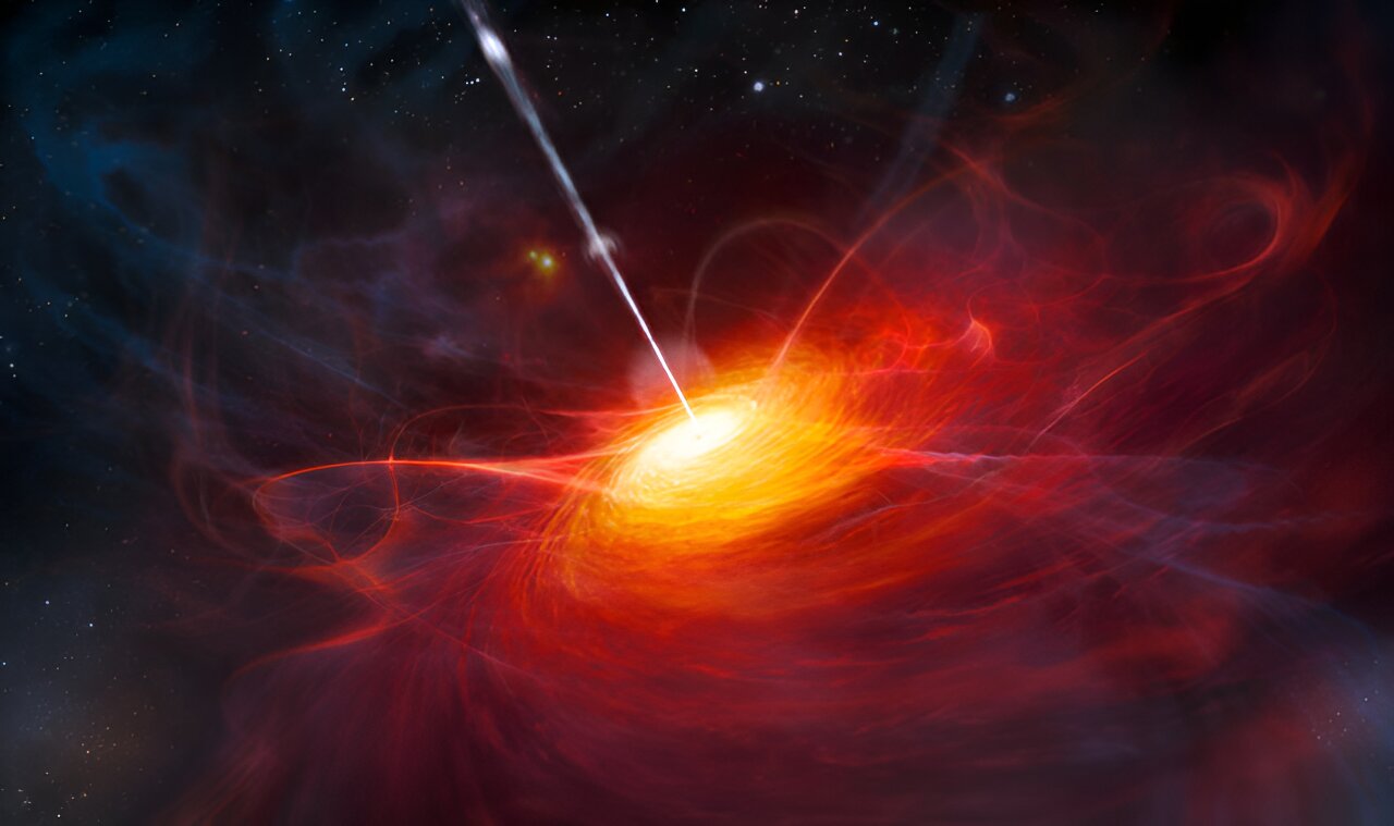 "Surprising Mass Influx Patterns Discovered in Early Universe Galaxy's Black Hole"