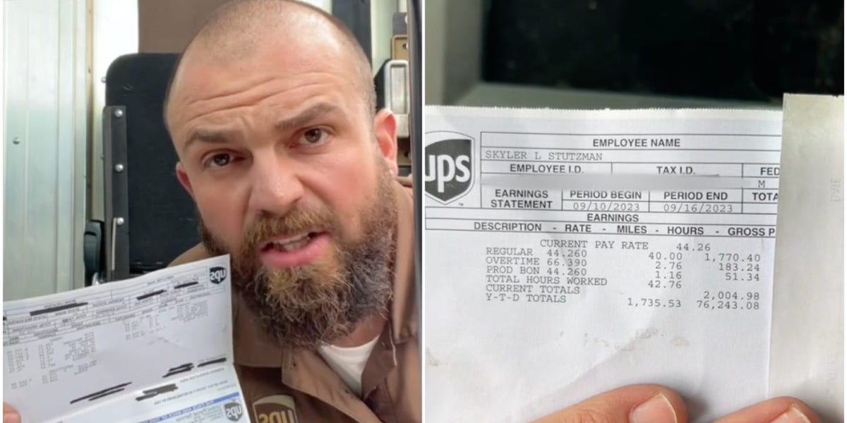 Featured image for "UPS Driver's $2K Pre-Tax Weekly Pay Stub Goes Viral"