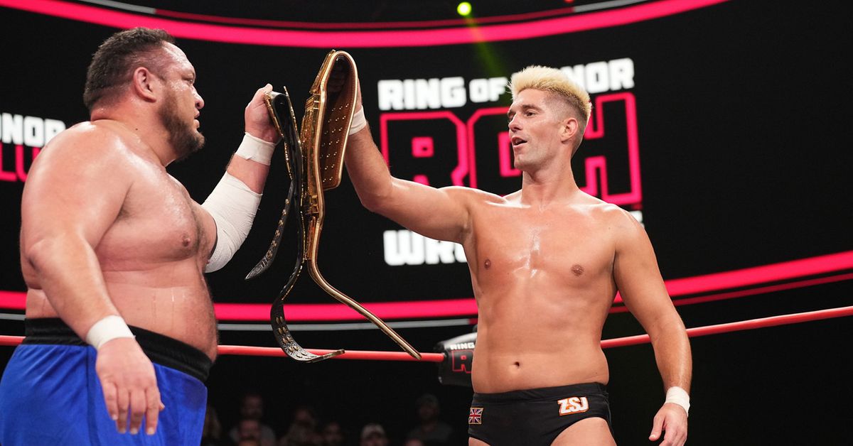 Featured image for "ROH TV 5/25/23: Samoa Joe and Zack Sabre Jr. Battle for Best TV Champion Title"