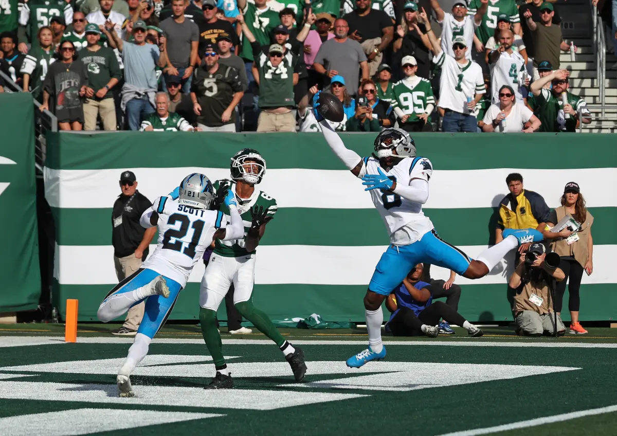 Featured image for Panthers' Jaycee Horn Shines with Two Interceptions in Win Over Jets