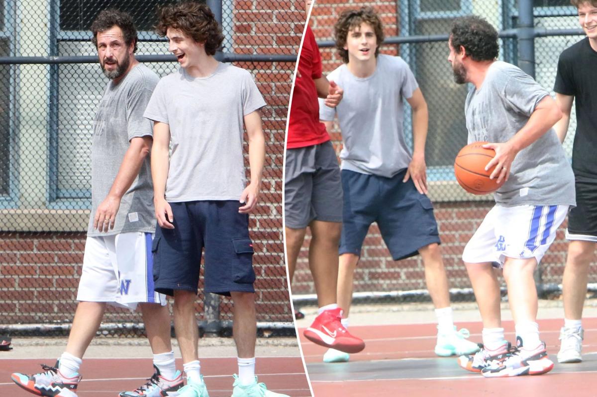 "Adam Sandler and Timothée Chalamet Team Up for NYC Pickup Basketball Game"