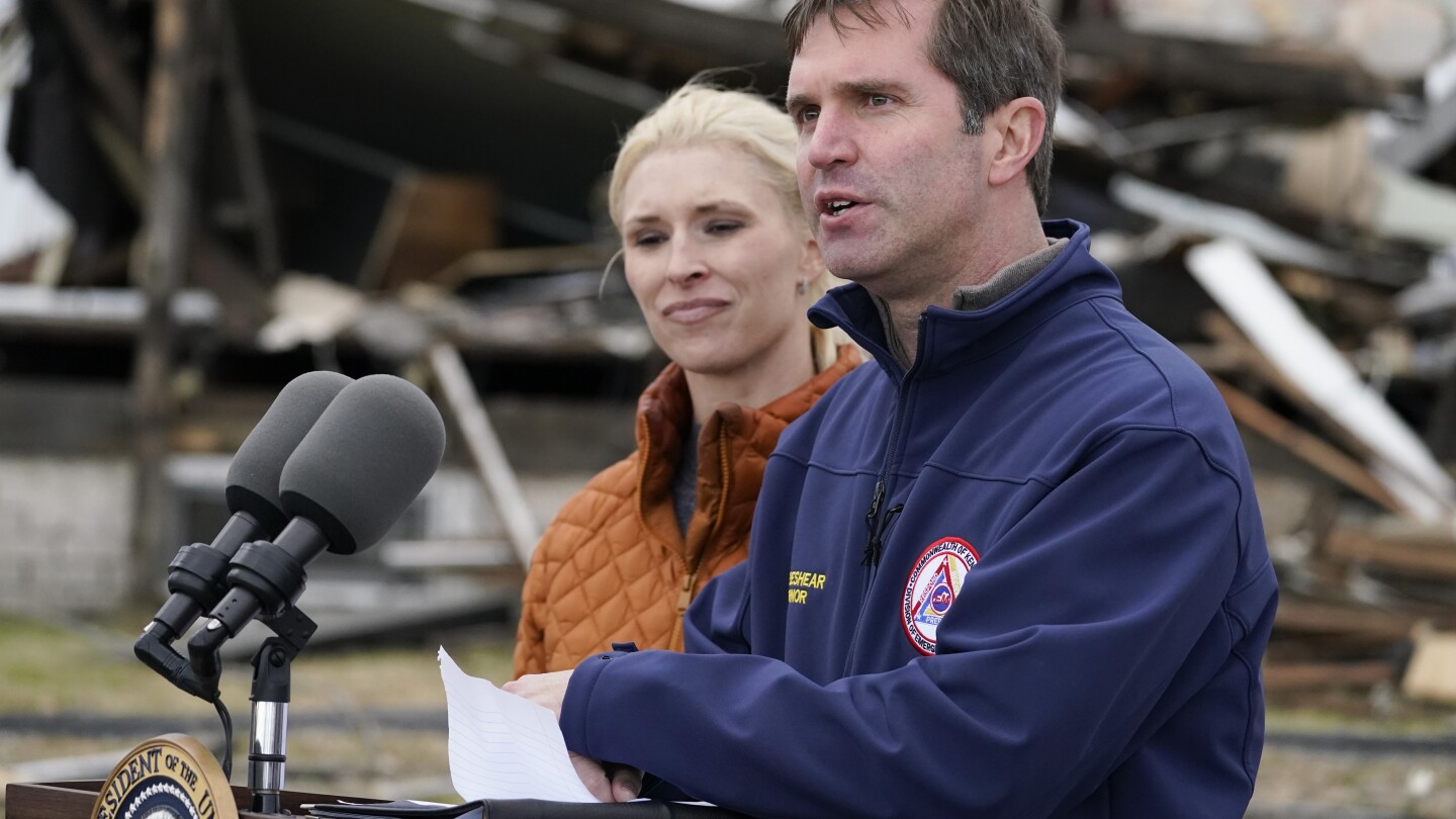 Featured image for "Kentucky governor's aid to storm-ravaged towns threatens GOP stronghold in rural areas"