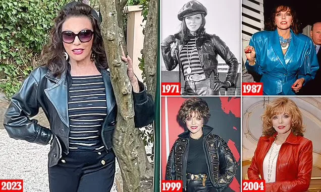 Joan Collins, 89, defies aging in leather-clad photo.
