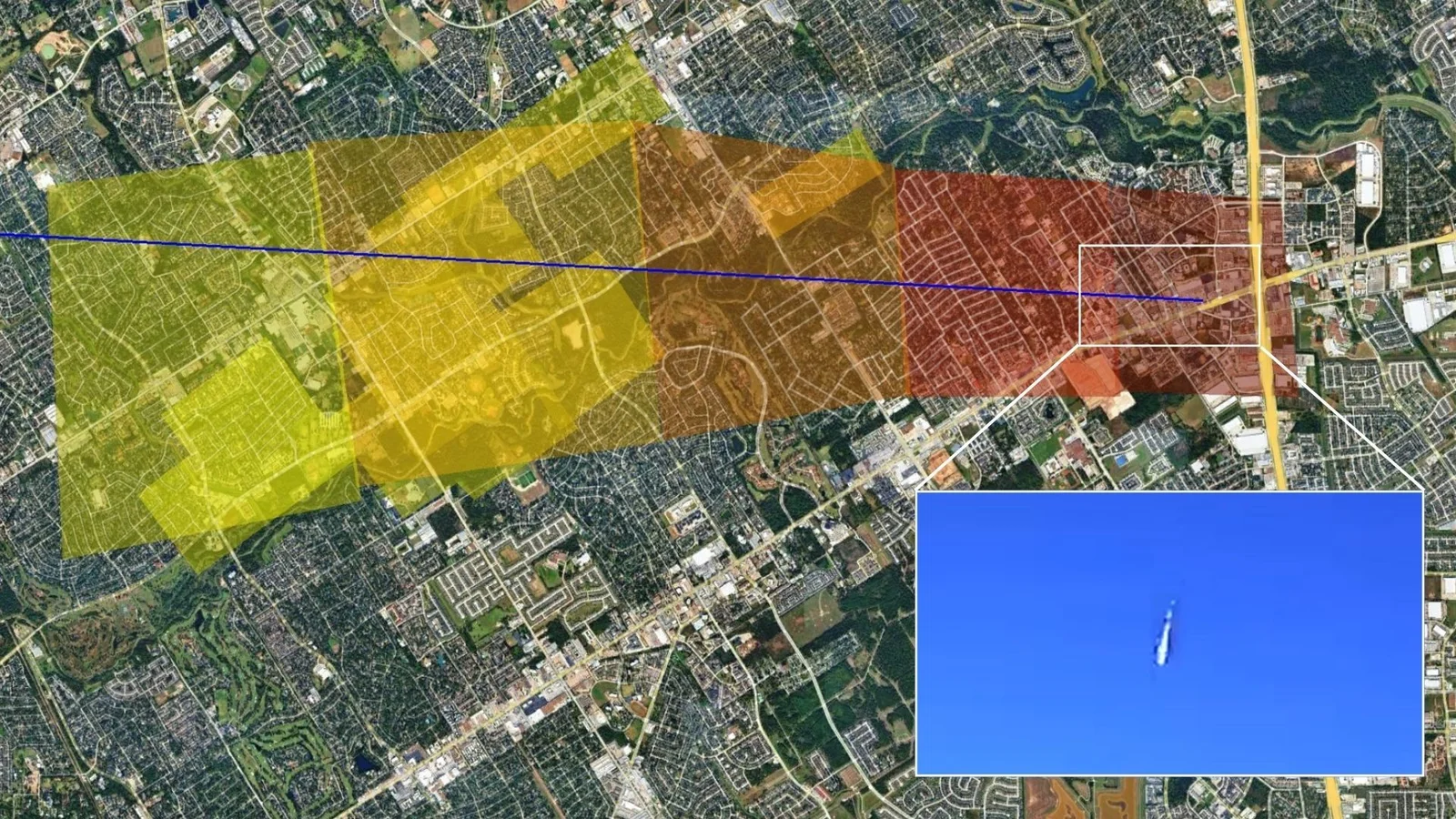 NASA maps possible meteorite drop zone after daytime Texas fireball