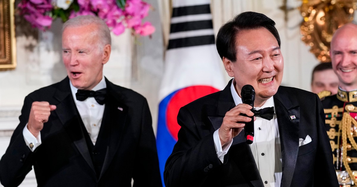 South Korean President serenades guests with 'American Pie' at White House state dinner.