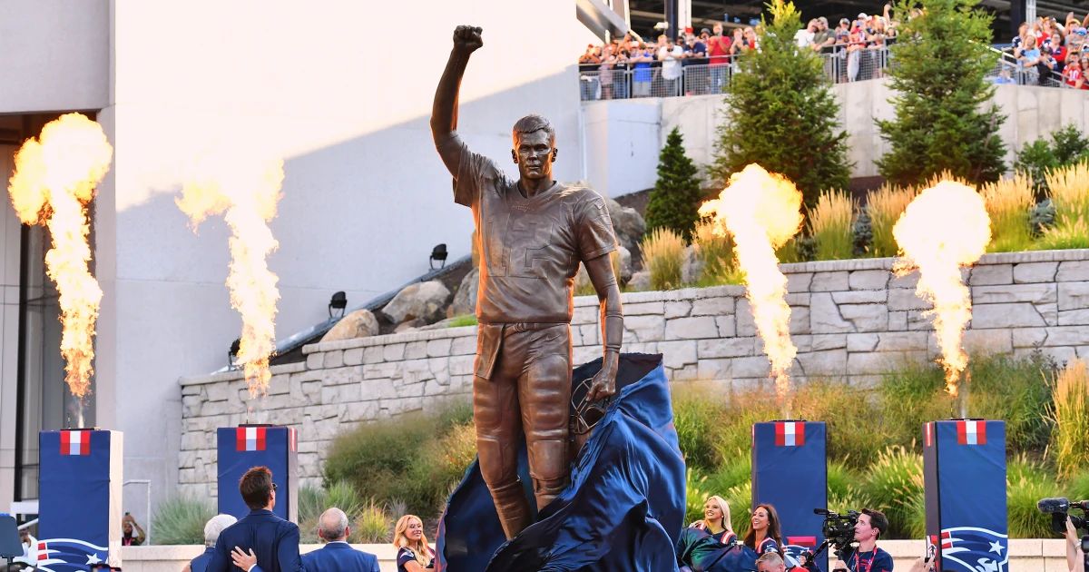 Featured image for Tom Brady Honored with Statue at Gillette Amidst Traffic and Celebrations