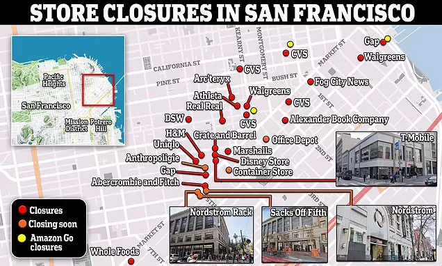 T-Mobile joins growing list of retailers closing in San Francisco.