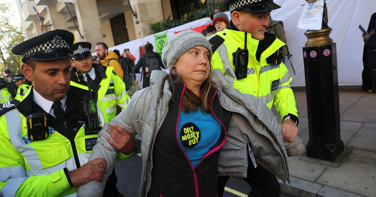 Featured image for Greta Thunberg detained and arrested at London protests against oil industry