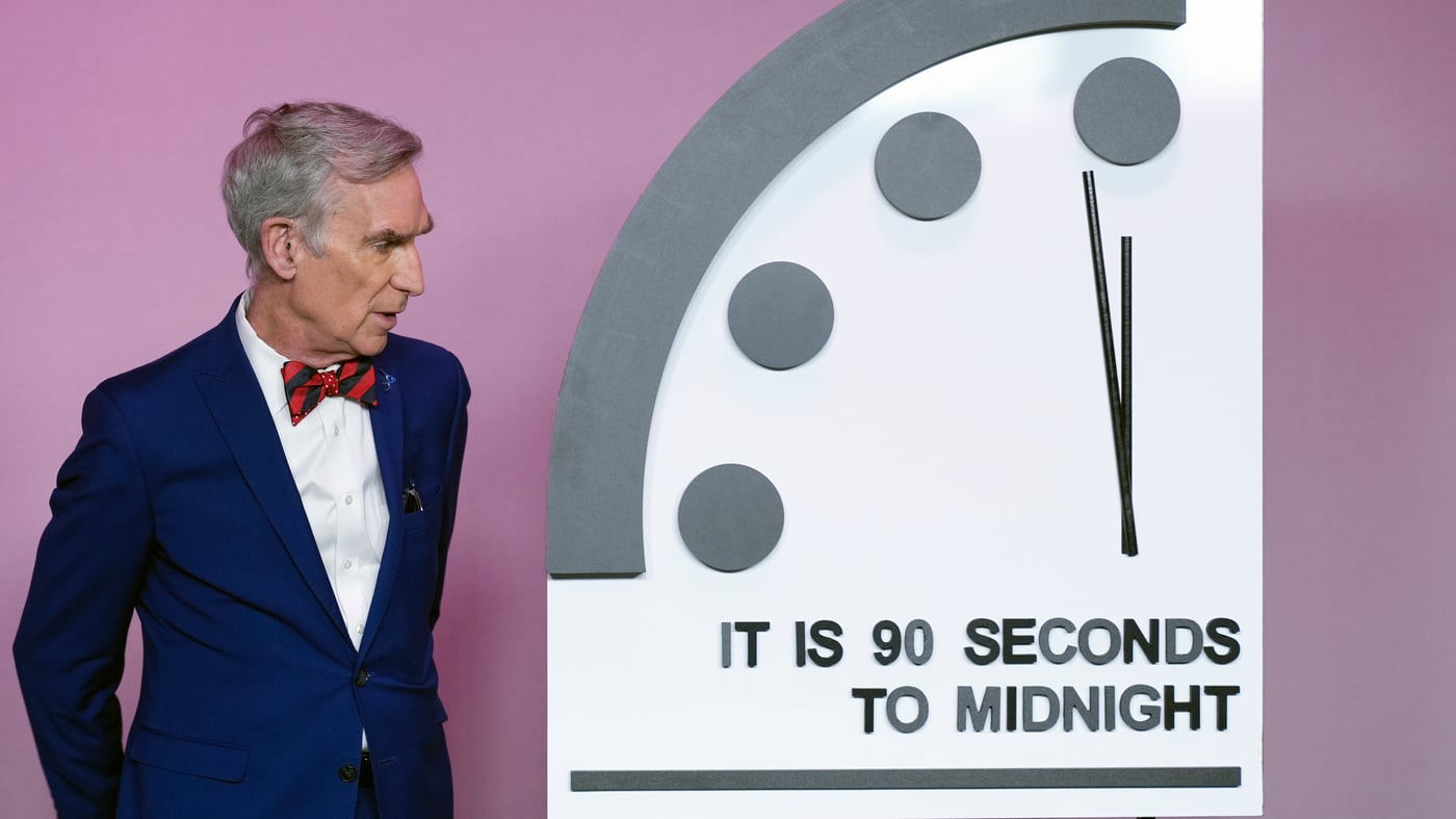 Featured image for "Doomsday Clock Holds Steady at 90 Seconds to Midnight Amid Nuclear War, Climate, and AI Threats"
