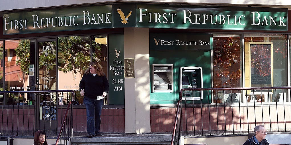 First Republic Bank considers sale after credit downgrade and deposit concerns.