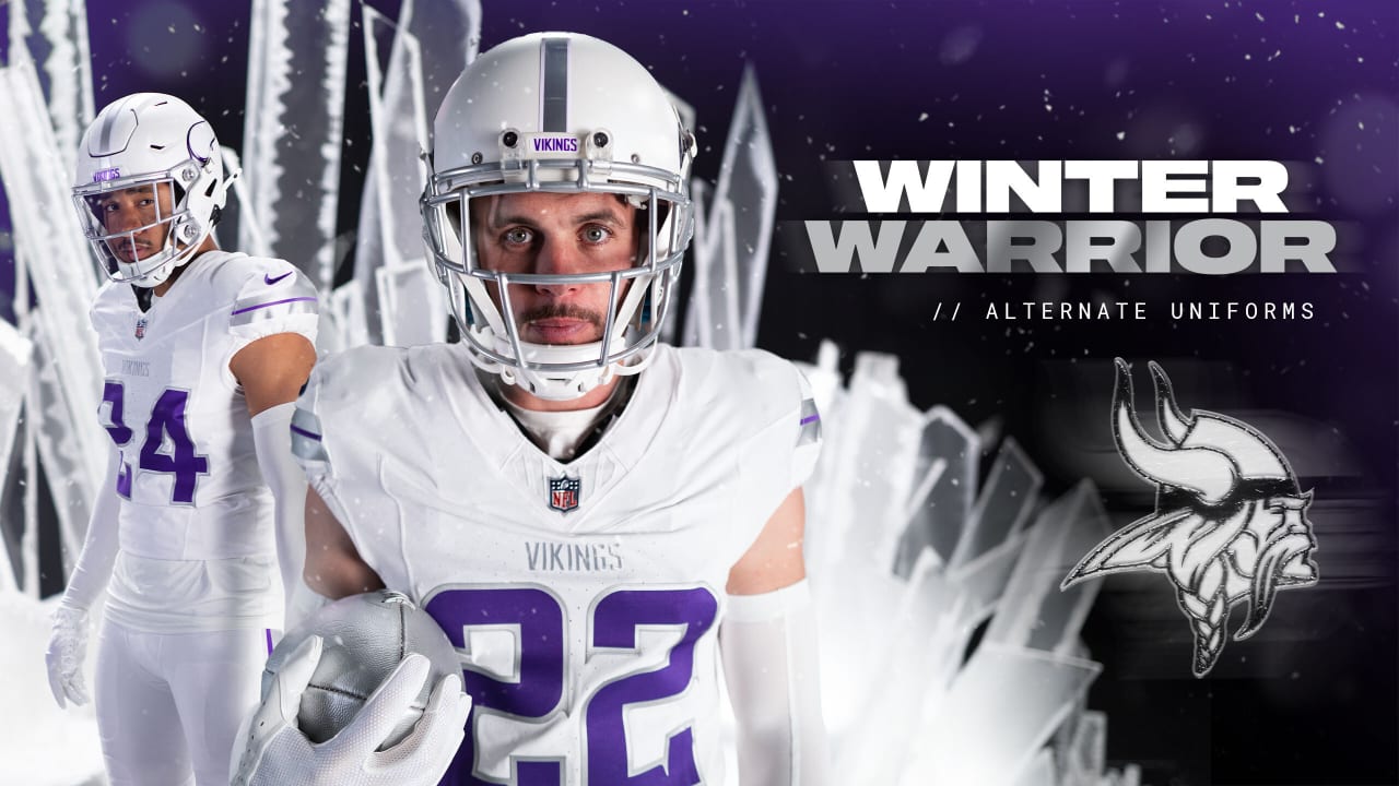 Vikings Reveal 'Winter Warrior' White Uniforms for 2024 Season