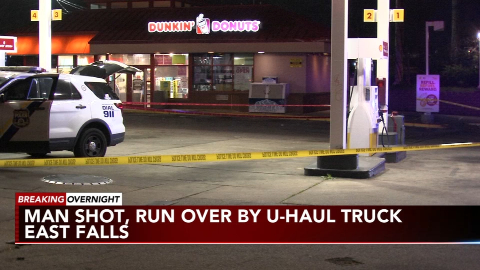 Man Shot and Run Over by U-Haul at Philadelphia Gas Station