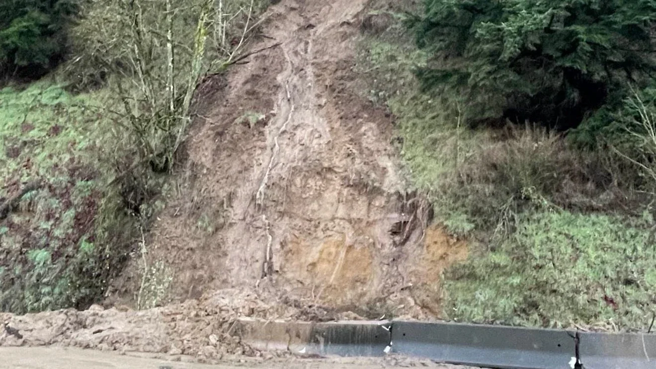 Two Left Lanes Open on I-5 Near Woodland After Debris Slide