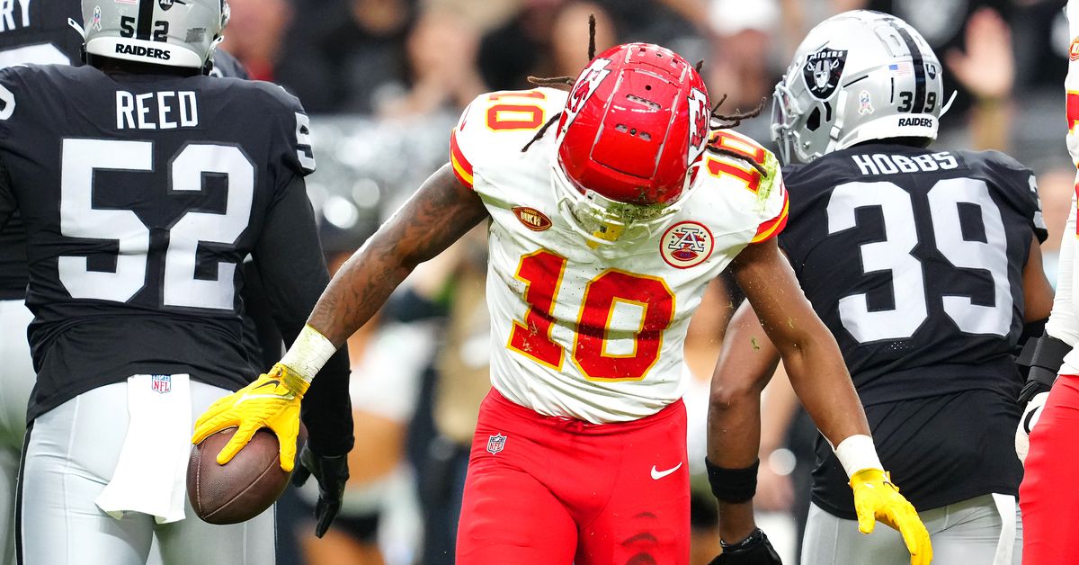 Chiefs' Isiah Pacheco ruled out with shoulder injury against Bills