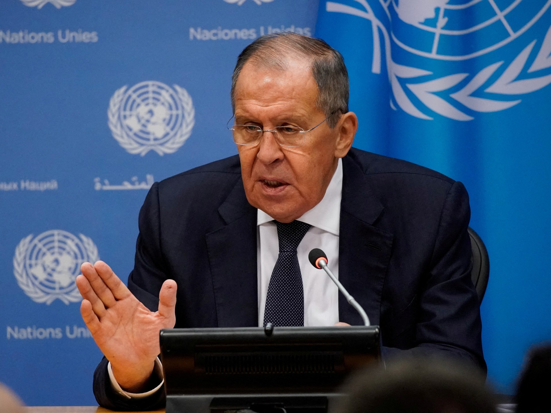 Featured image for "Russia's Lavrov Criticizes West at UN, Ukraine Conflict Escalates, Congress Divided on Aid, Stripping Russia's Veto Power Unlikely, Ukraine-Russia Tensions Rise"
