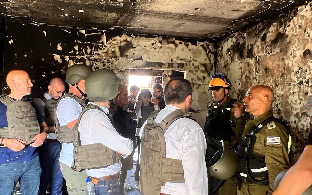 French MPs Witness Gruesome Scenes in Kfar Aza, Recalling Paris Massacre