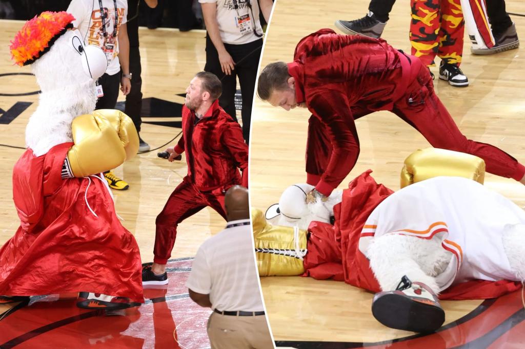 Featured image for Conor McGregor addresses Miami Heat mascot incident.