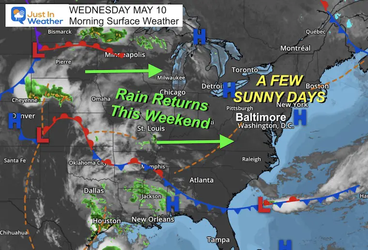 Weekend Weather: Sunny Start, Rainy End with Temps Near 80 Degrees
