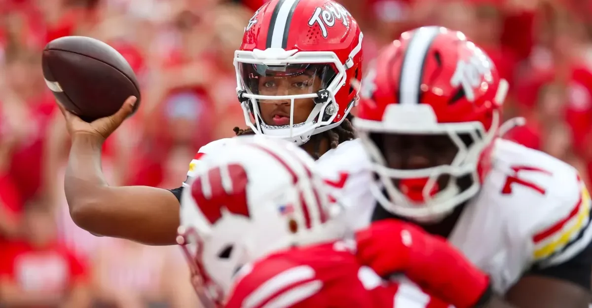 Featured image for Maryland Dominates Wisconsin in 27-10 Victory Amid Badgers' Controversies