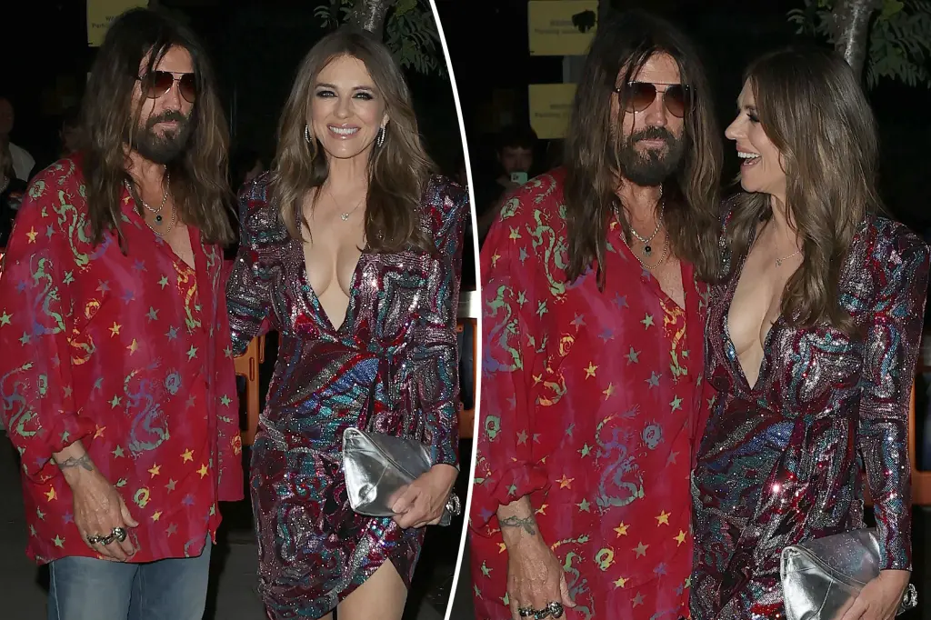 Featured image for Elizabeth Hurley and Billy Ray Cyrus Support Miley Cyrus at London Premiere