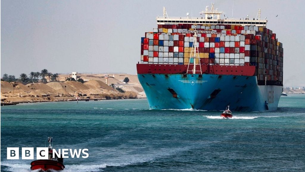 Grounded vessel disrupts trade route in Suez Canal.