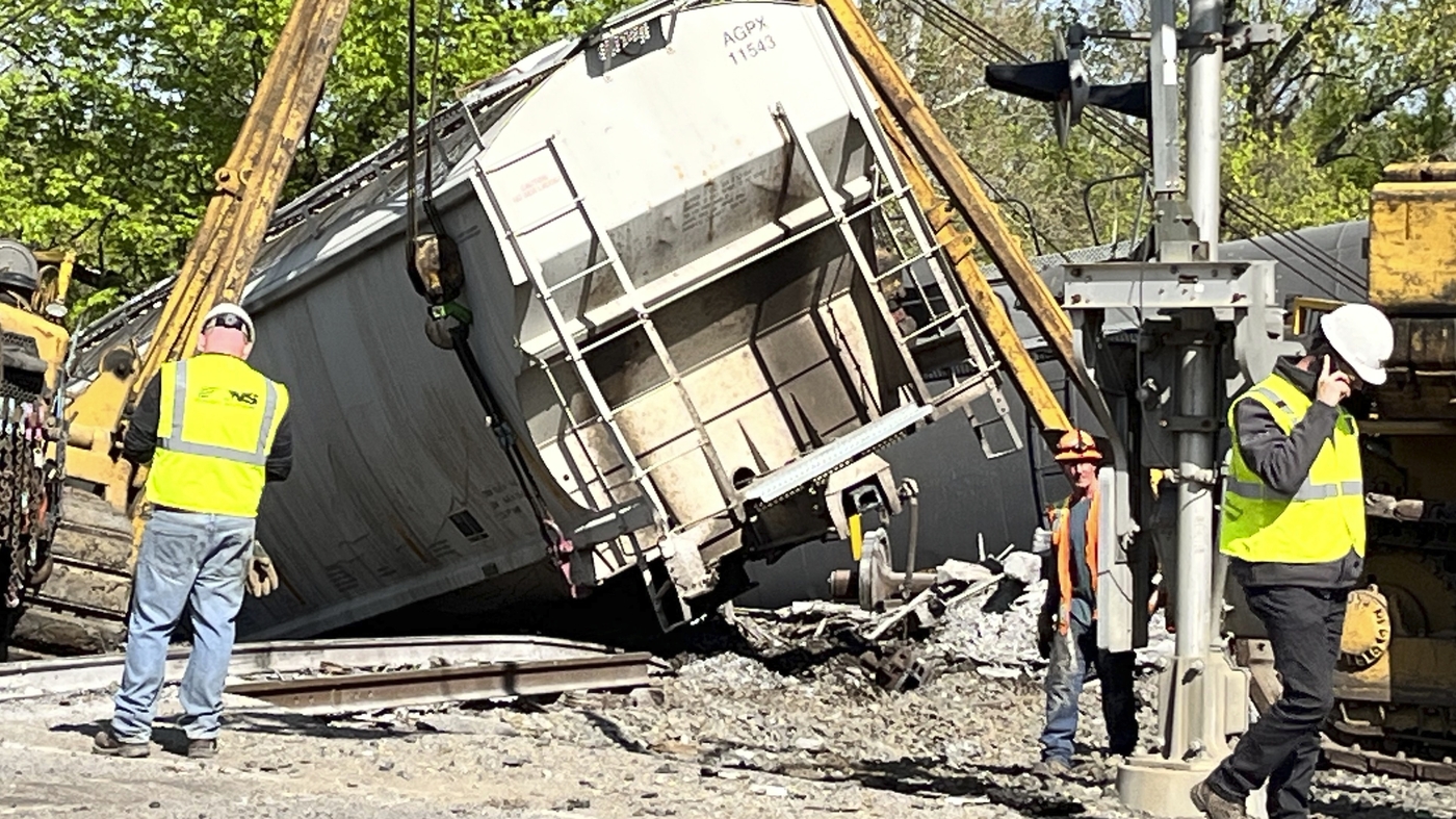 Multiple Norfolk Southern Trains Derail in Pennsylvania, No Hazardous Chemicals Involved.