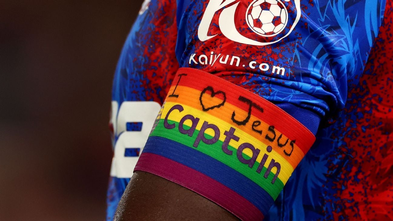 Featured image for Marc Guéhi Defies FA with 'I Love Jesus' Armband Amid Rainbow Laces Campaign
