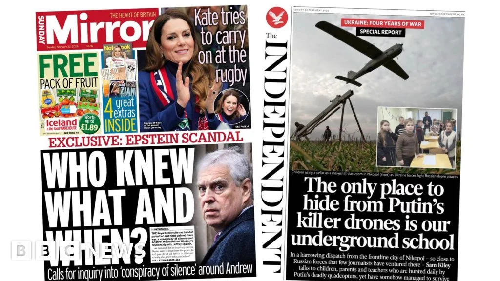 Prince Andrew in Focus as Epstein Ties and Global Tensions Hit UK Front Pages
