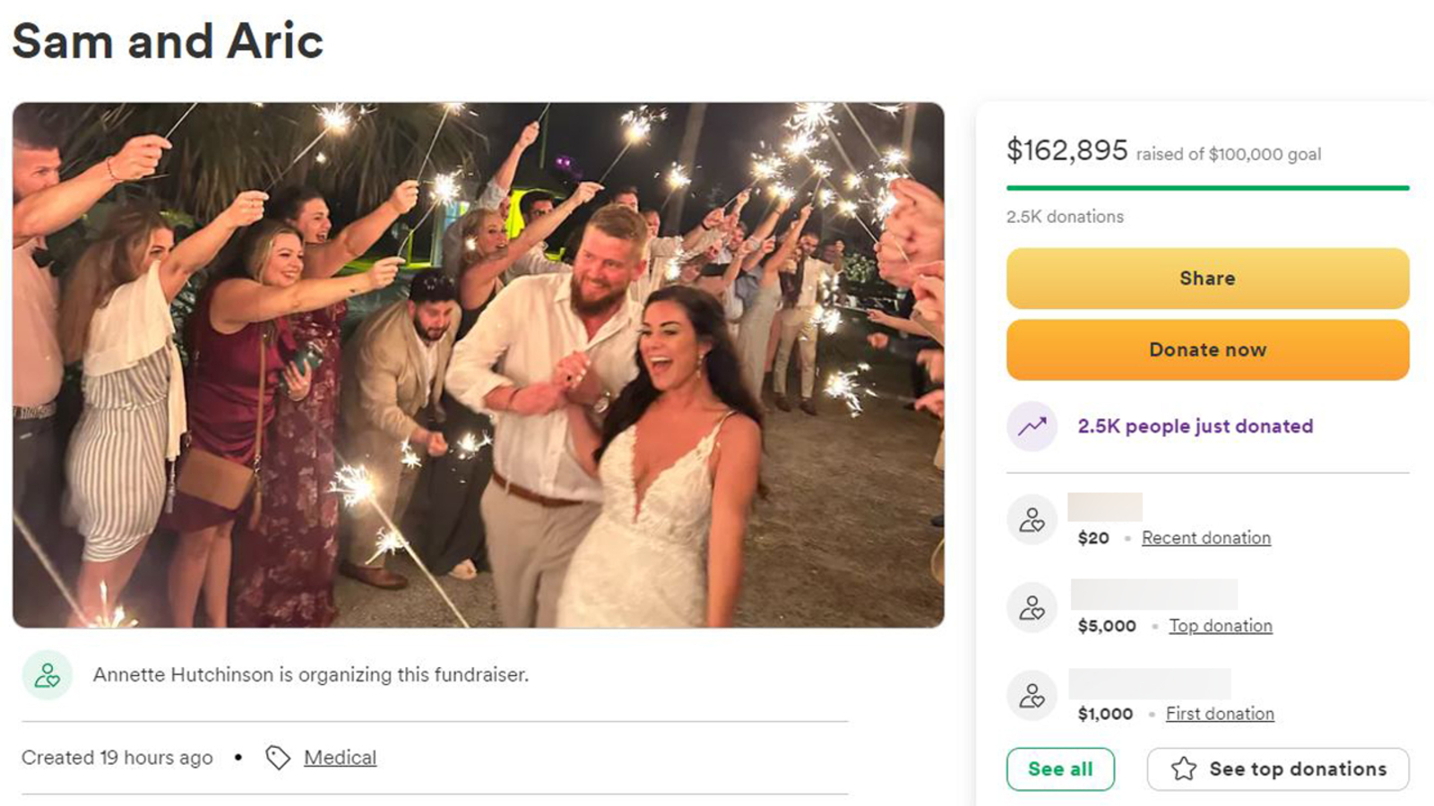 Newlywed bride killed by drunk driver hours after wedding in South Carolina.