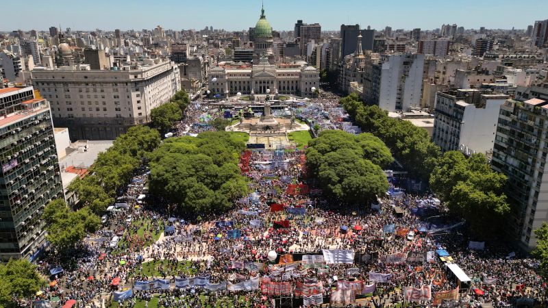 Featured image for "Argentina's President Milei Faces Nationwide Union Strike Over Austerity Policies"