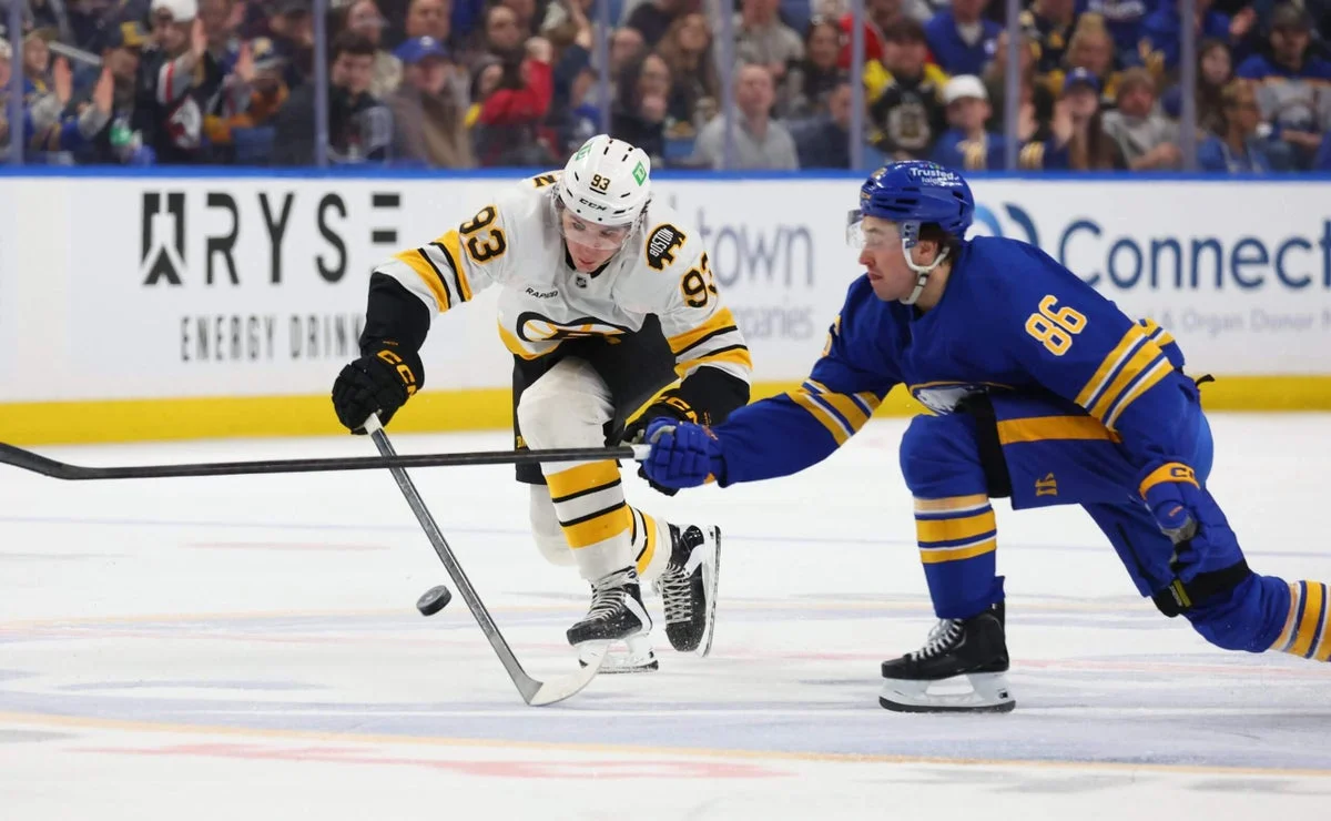 Sabres blow late lead as Bruins edge Buffalo in OT after Timmins's return