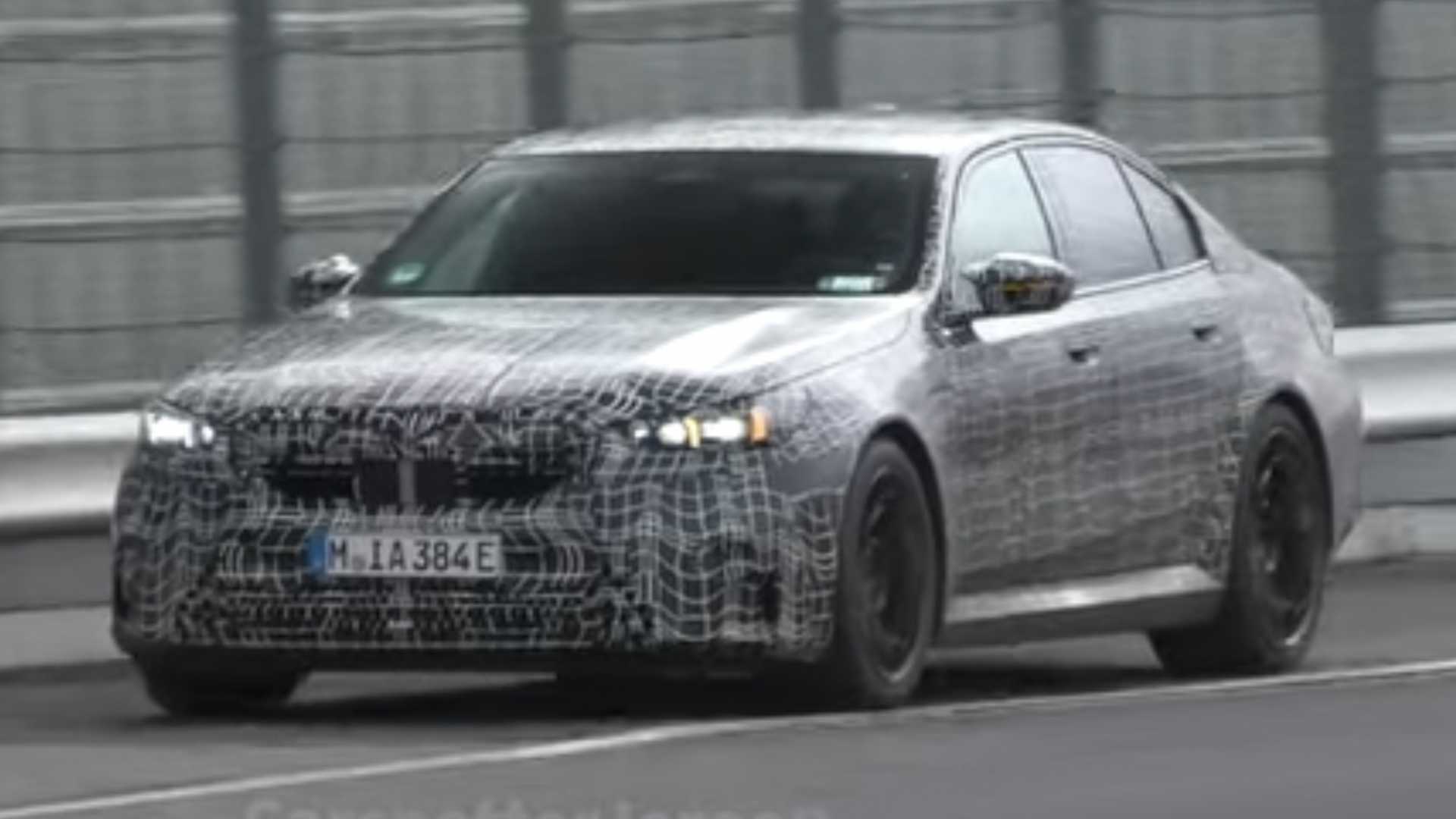 Featured image for BMW M5 Hybrid Dominates Nurburgring in Spy Video and Track Action.